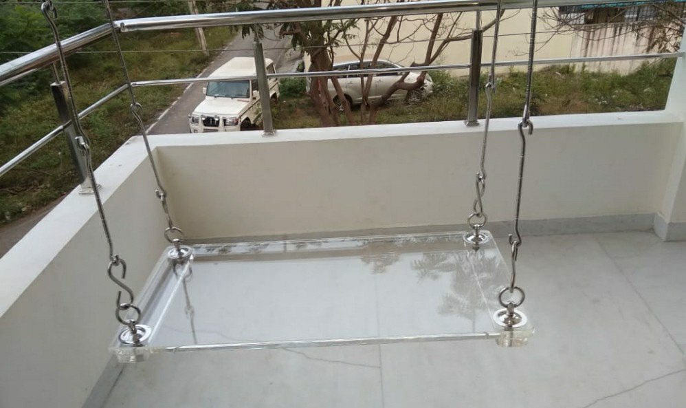 Acrylic Glass Swing (jhula) Oonjal, For Home, 2 Seater