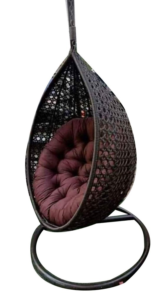 Bamboo (Frame) Modern Brown Cushion Swing Chair, 1 Seater