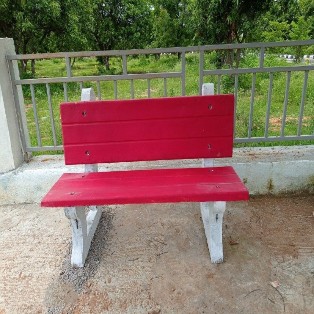 Colored RCC Garden Bench, With Backrest, 3 Seater