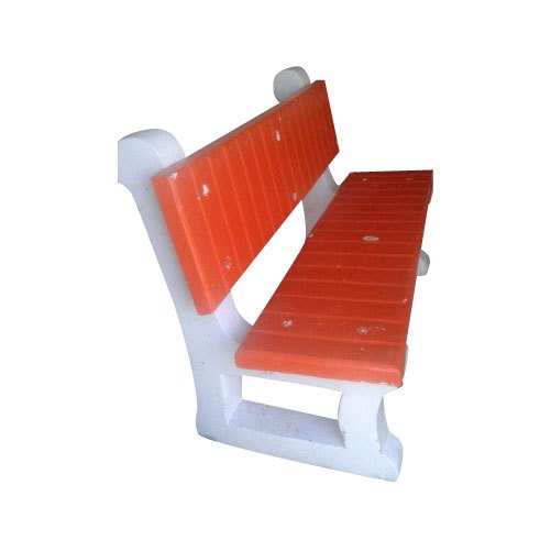 Orange, White Without Arm Rest Concrete Benches, For Garden, With Back