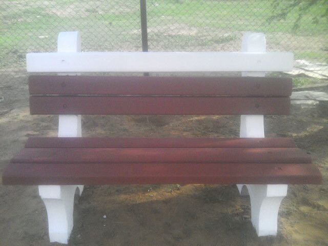 Pre-Cast Concrete Benches, With Backrest, 3 Seater