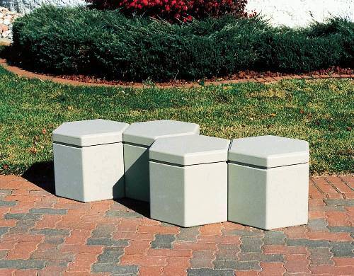 Single Seater Stool Modern Hexagon Concrete Stool, Without Back