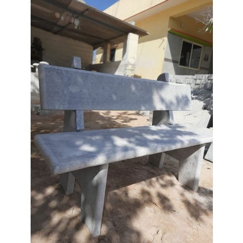 Modern 3 Seater Granite Stone Park Bench with Back