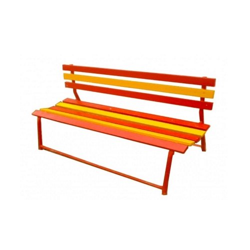 Fibre and Metal Yellow and Red Garden Benches