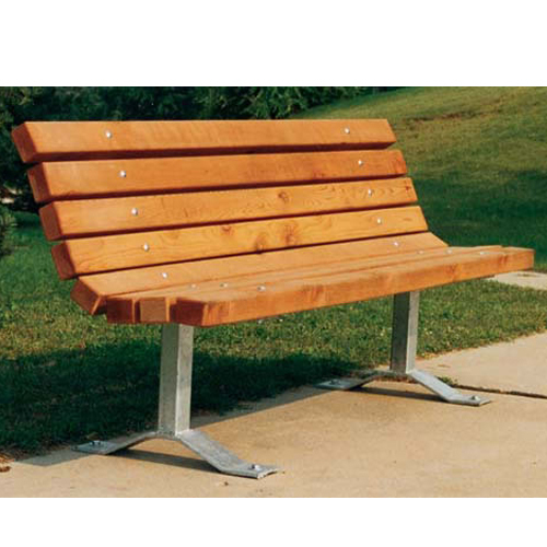 Rubber Wood Park Bench, With Backrest, 3 Seater