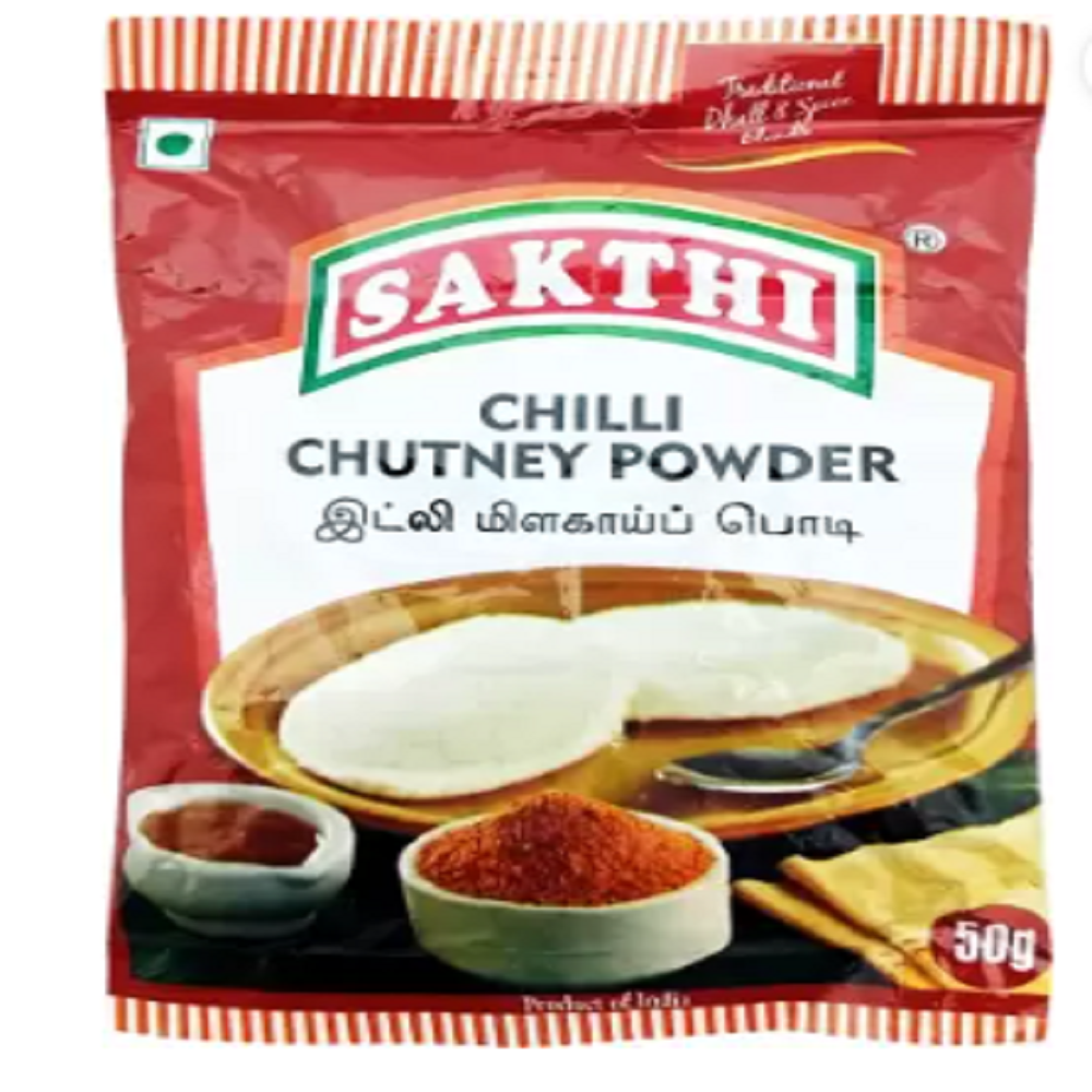 Packet Sakthi Chilli Chutney Powder, Chilly, 21.70 Grams