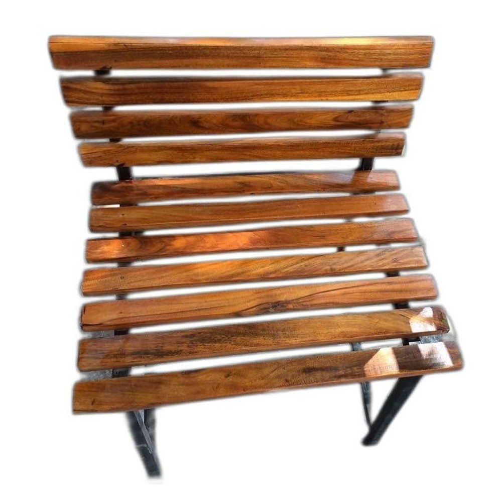 Single Seater Wooden Outdoor Bench, With Backrest