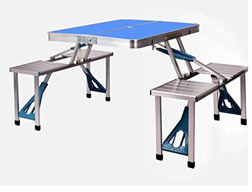 Elecktra Blue Aluminium Foldable Picnic Table