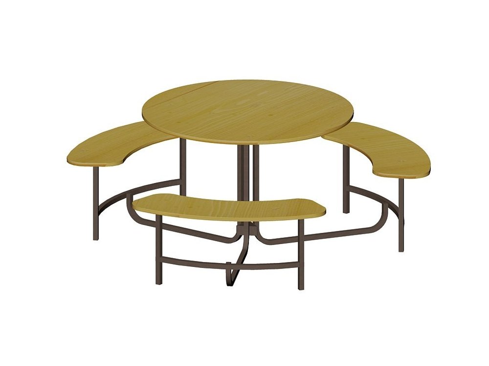 Balsara Engineering Mild Steel, Wooden Round Picnic Table, For Outdoor