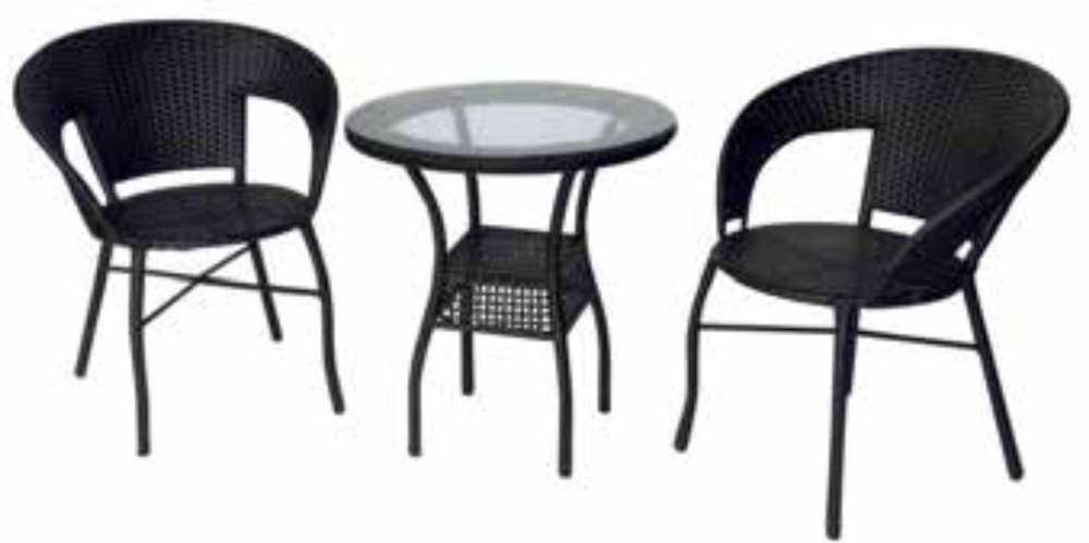 James Douglas Black Round Dining Table Set, For Home, Size: 2 Seater