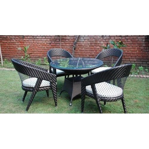 Iron and Plastic Garden Table Chair Set