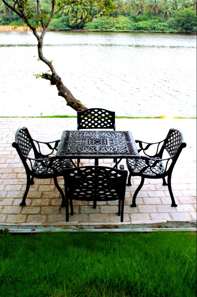 Black Garden Chair And Table Set