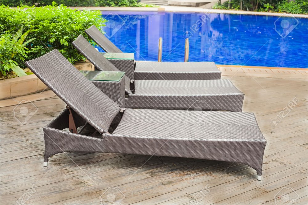 Global Corporation White/Black/Gray/Brown Patio Loungers