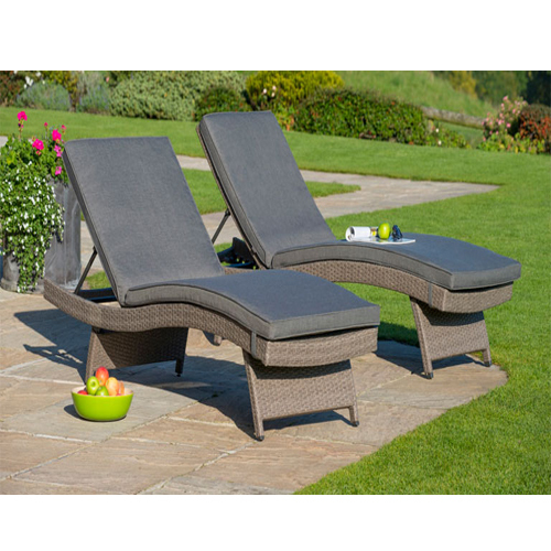 Grey Metal Pool Loungers