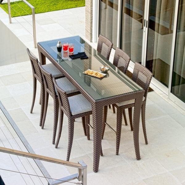 Hoch 7 6 Seater Outdoor Garden Dining Set In Aluminium Frame