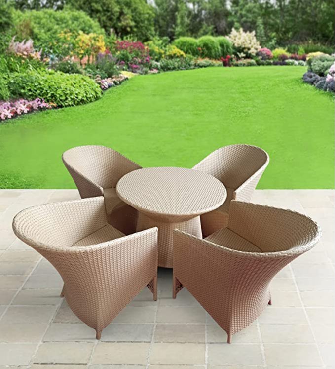 D 15 Patio Indoor Outdoor Living Room Balcony Garden Chair Table 4+1, For Anywhere