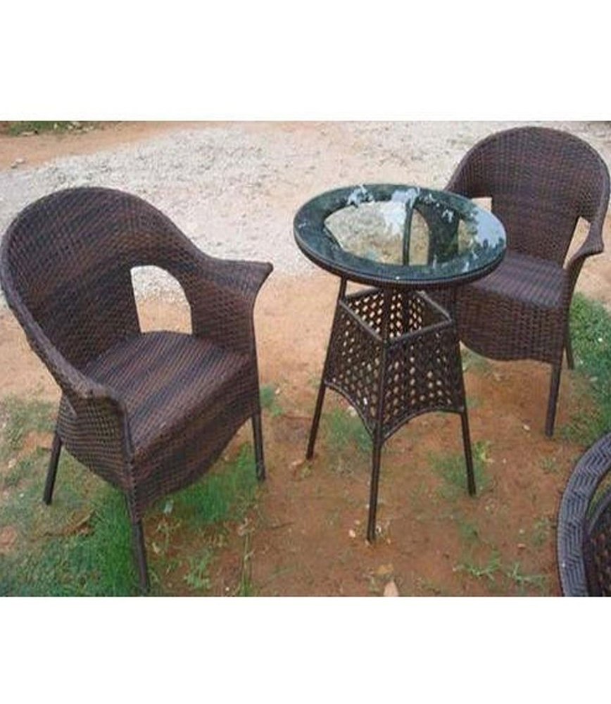 Mild Steel 2 Seater Outdoor Garden Chair Set, For Hotel