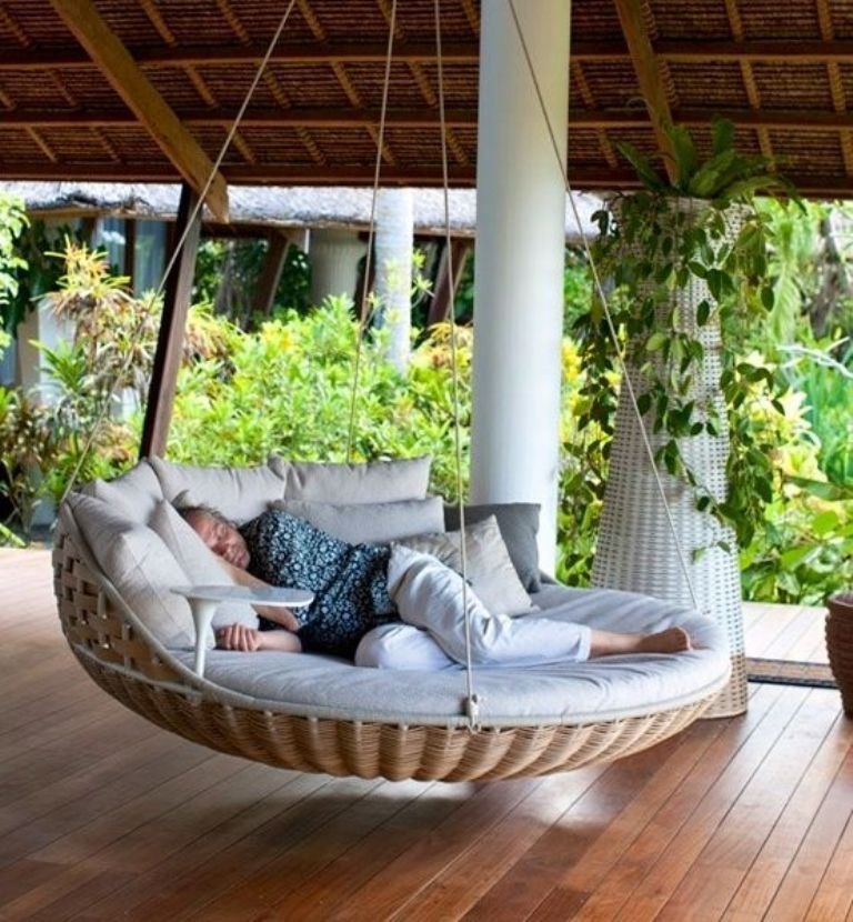 Modern Outdoor Round Hanging Bed, For Home