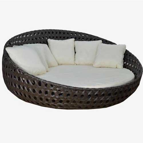 Wicker Black Round, Outdoor Daybed