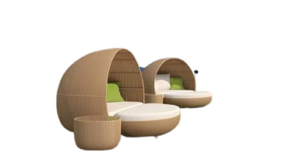 Tunnel Wicker Rattan Round Daybed