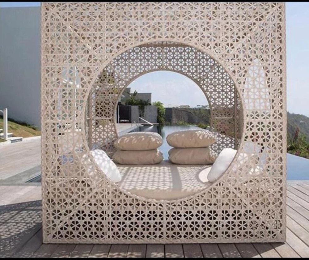 Wicker optional Rattan Garden Cabana, Powder Coating