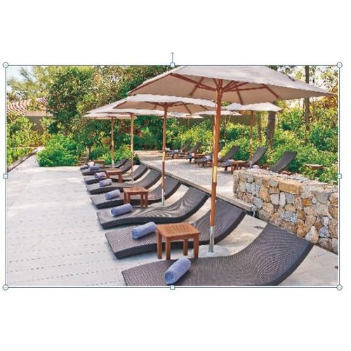 Plastic Cane Powder Coated Metal Outdoor Beach Side Sun beds