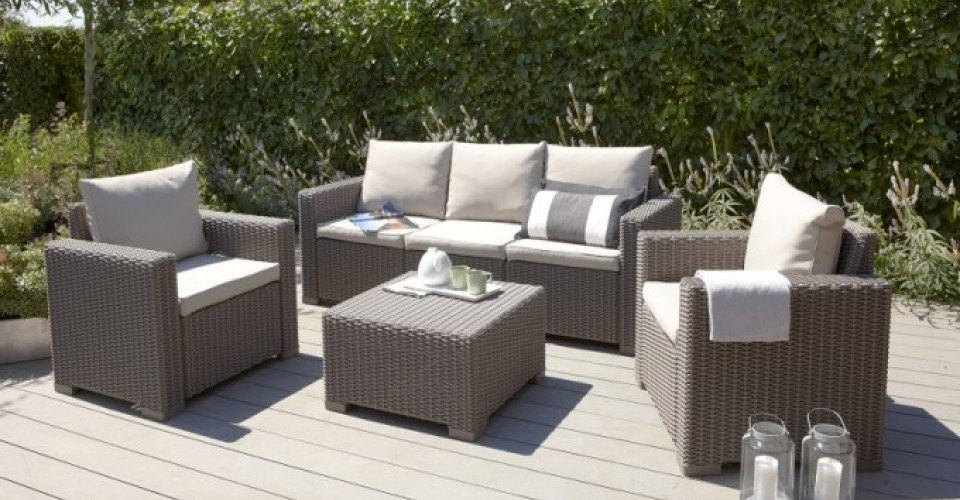 Iron Outdoor Wicker Sofa Set