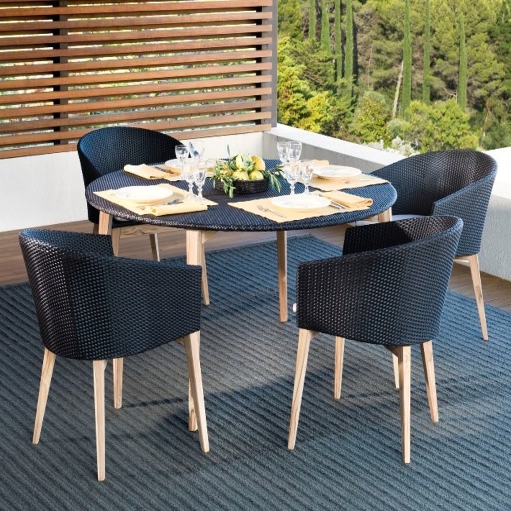 CFI-032 Restaurant Wood Cum Wicker Chair And Table