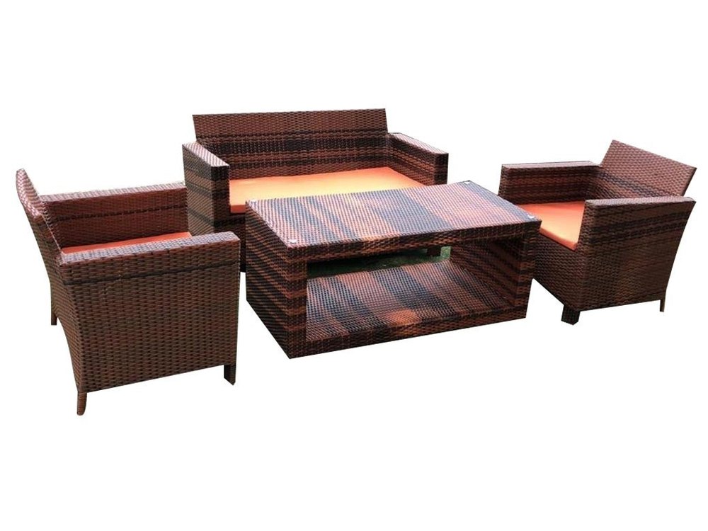 Brown Outdoor Wicker Sofa Set