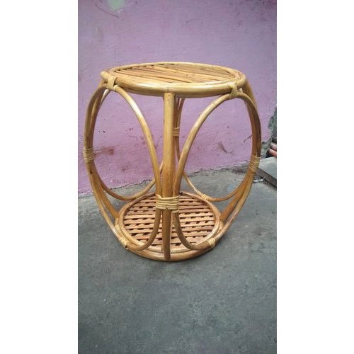 Brown Cane Round Stool