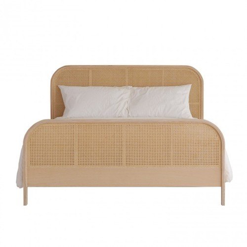 Beige Modern 6 Feet Cane Double Bed, Size: 6x6 Feet, Features: Termite Resistance