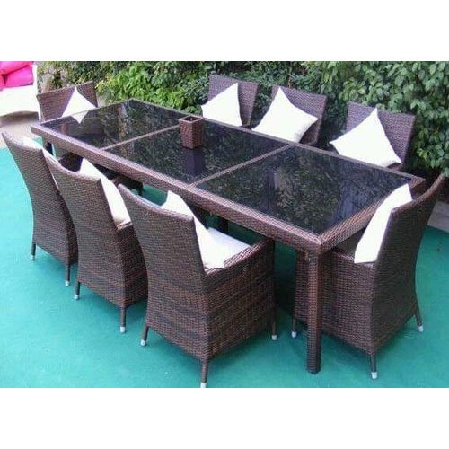 Brown Cane Wicker Dining Set