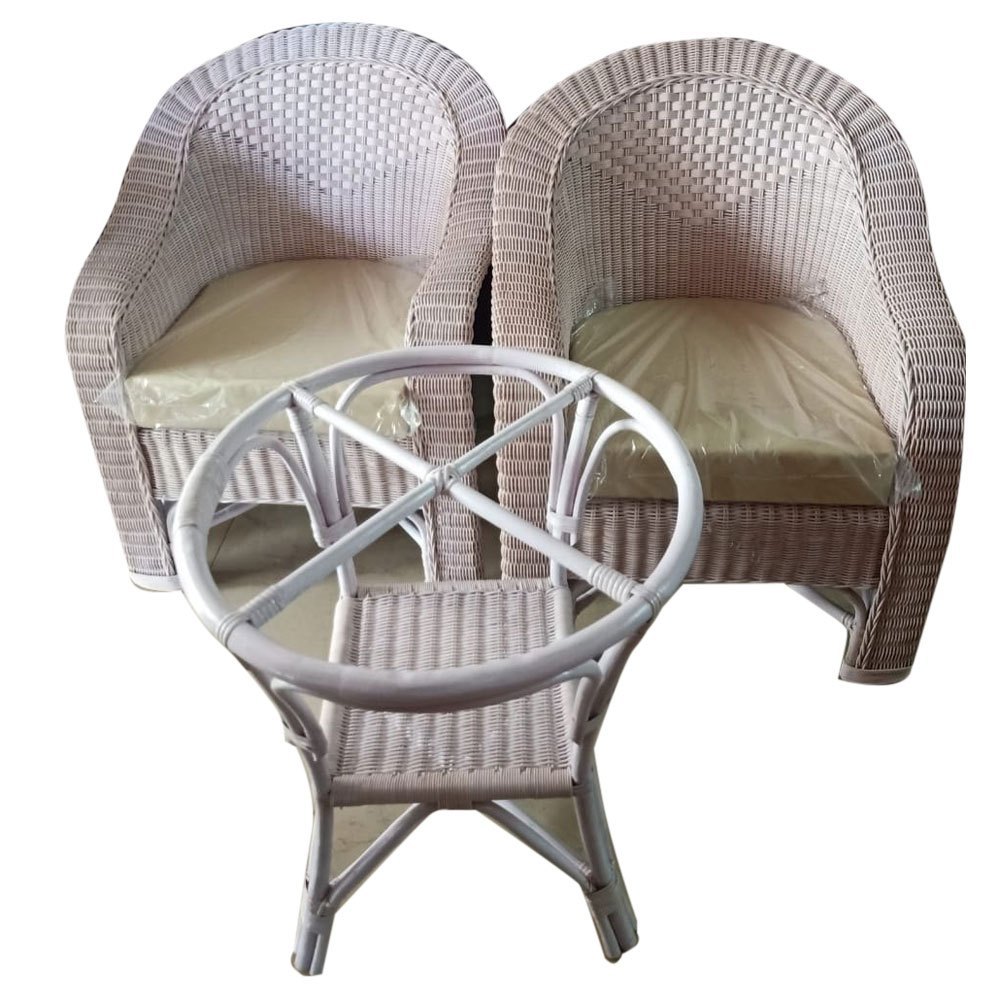 2 Seater Cane Sofa Chair Table Set