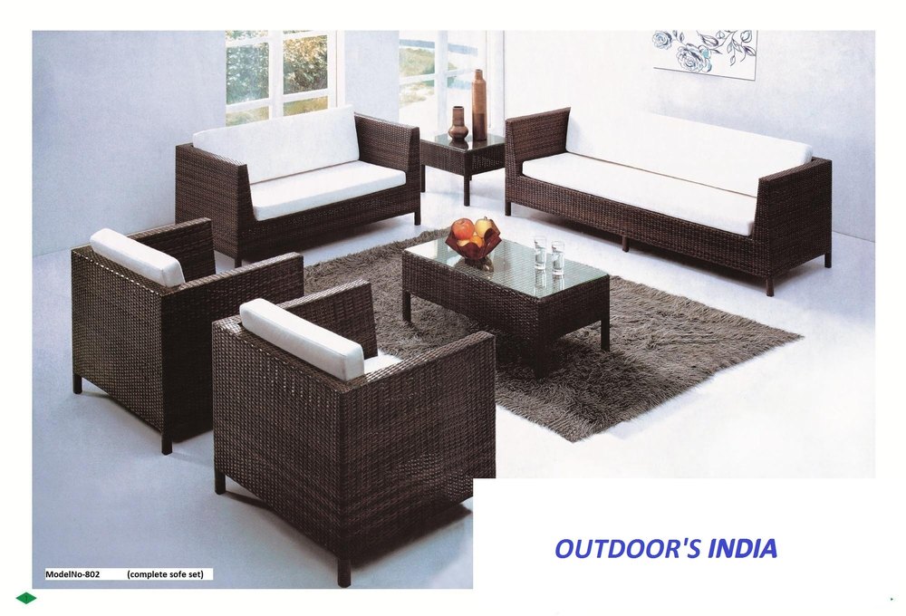 Metal & Pvc Cane Malti Color Garden Wicker Sofas