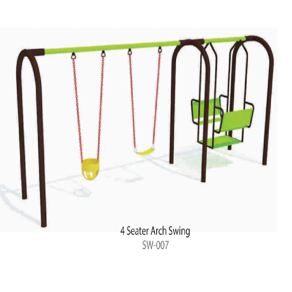 Mild Steel Rubber Belt Four Seater Arch Swing, Seating Capacity: 4