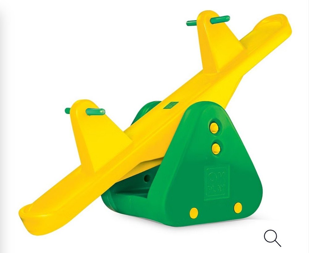 Plastic 2 Seater Ok Play See Saw Yellow, in Indoor