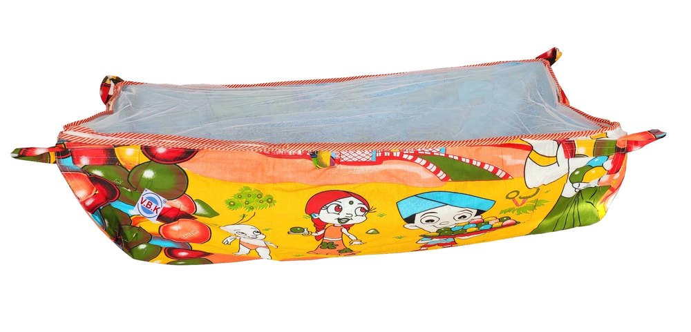 Multicolor Baby Zula / Khoya / Swing With Mosquito Net, Fabric Pattern: Printed