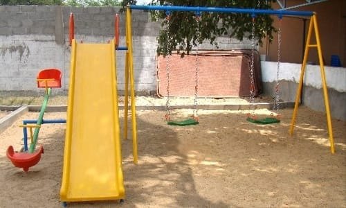 Yellow Modern Outdoor Multi Swing Set