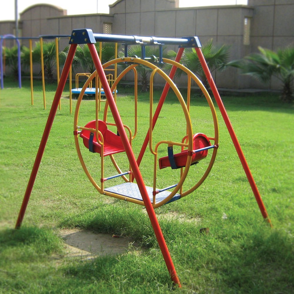 Mild Steel FRP Double Post Swing, For Playground, Seating Capacity: 2 Children