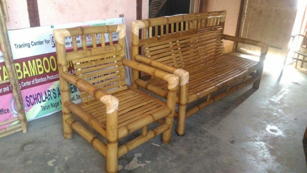 Brown Bamboo Sofa Set