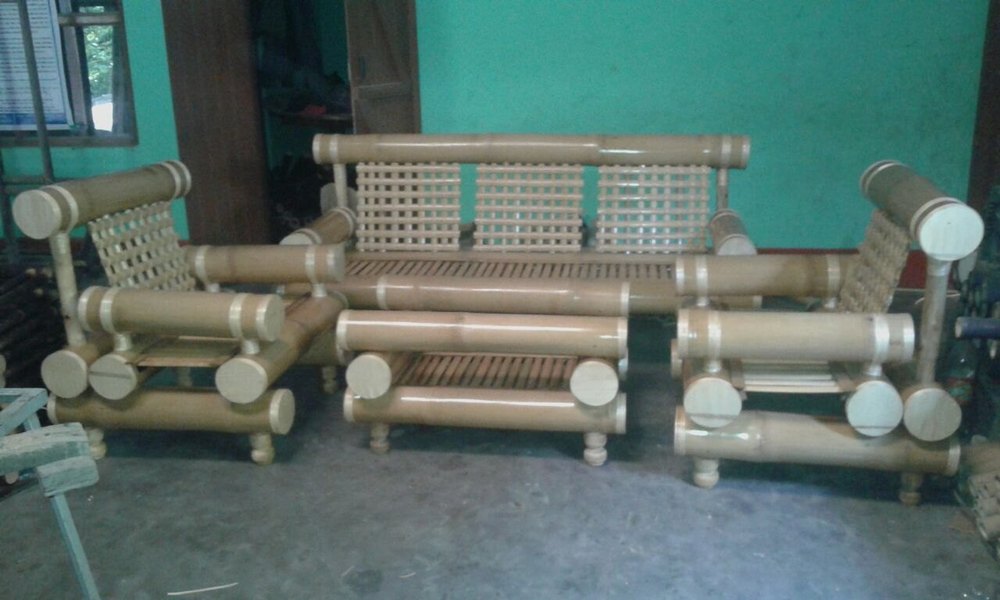 5 Seater Bamboo Sofa Set With Table