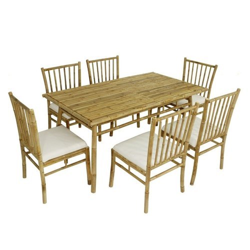 Rectangular Bamboo Dinner Table Set