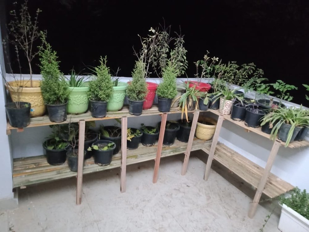 Brown Bamboo Garden Rack