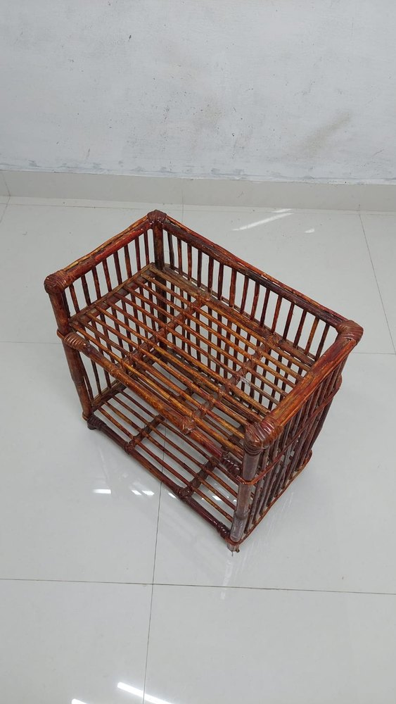 Brown Double Layer cane Bamboo Shoe Rack, Size: 70.5x30x40cm, 2