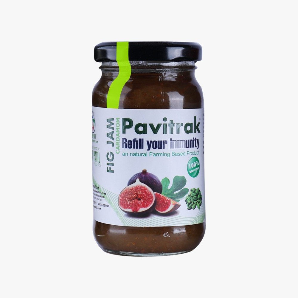 A Grade Brown Pavitrak Organic Fig Jam With Added Cardamom, 210 Gram