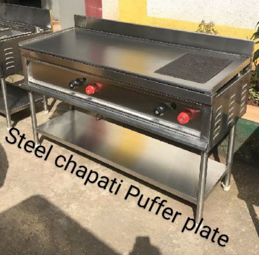 SS Chapati Puffer Plate, For Restaurant img