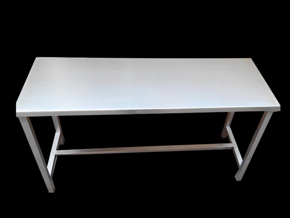 Silver Powder Coated Stainless Steel Work Table, For Office