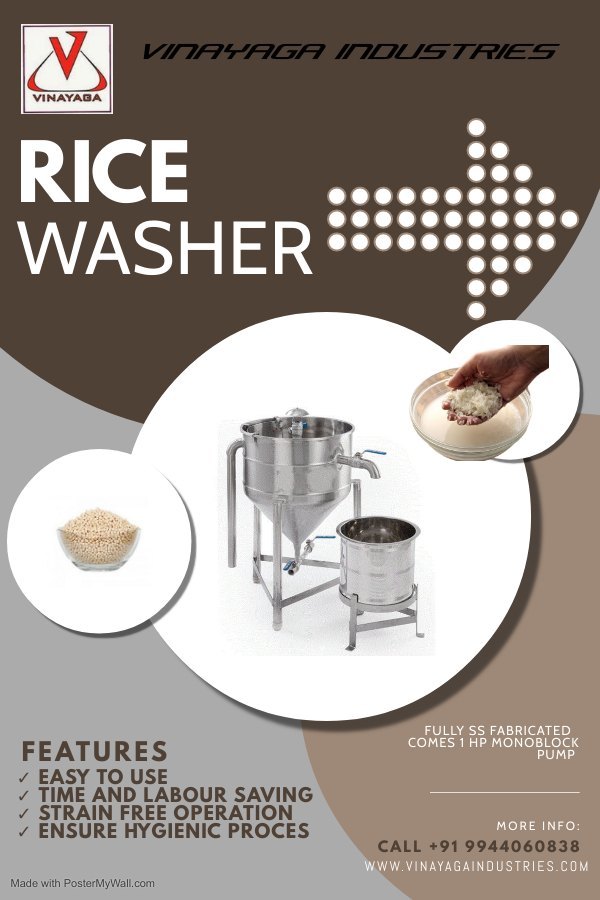 For Industrial 25 Kg Rice Washer, Capacity: 25kgs