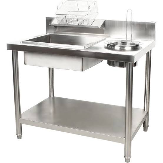 Stainless Steel Breading Table, For Chicken Pieces Soaking, Size: 32 L X 24 B X 30 H