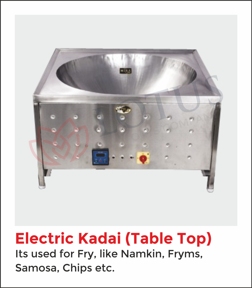 Lotus Table Top Electric Kadai, For Restaurant, Size: 16 Inch